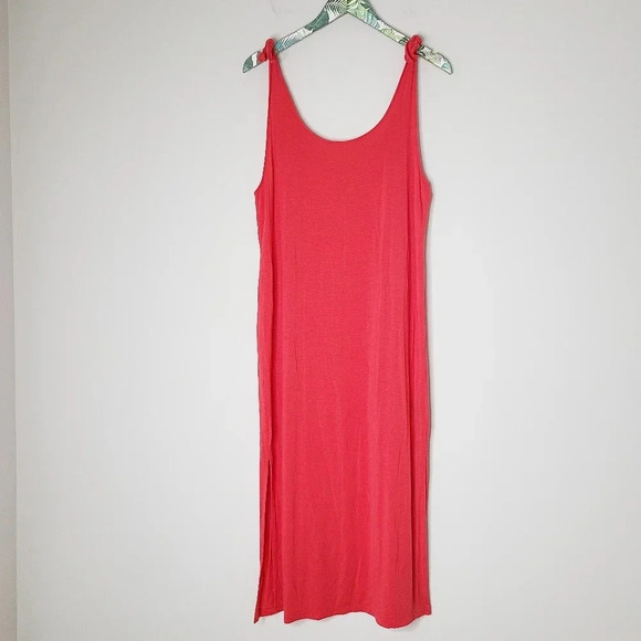 & Other Stories Red Knot Shoulder Midi Dress 10 - Picture 1 of 8
